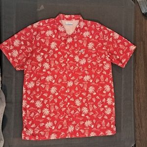 Columbia performance Fishing Gear Christmas Santa Palm Tree Marlin Sword Fish